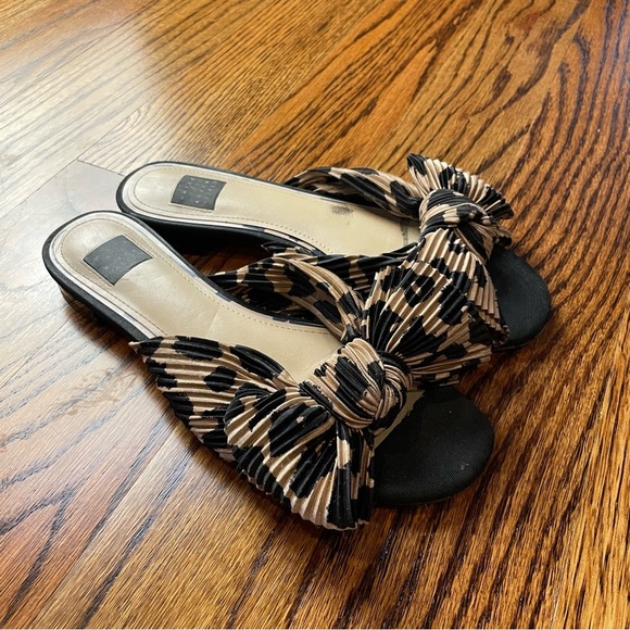 White House Black Market Shoes - White House Black Market Ruffled Cheetah Leopard Print Sandals